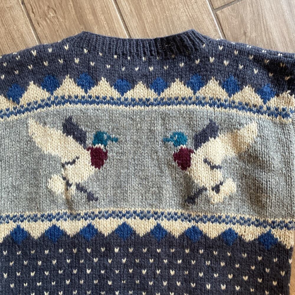 Woolrich Duck Mallard Graphic Knit Sweater Pullover 100% Wool Size Large - Picture 7 of 7